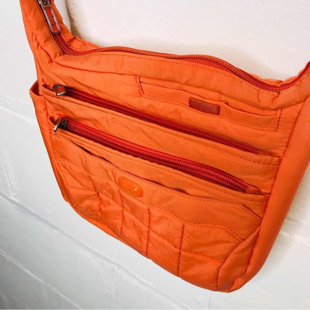 Lug Flutter Orange Nylon Crossbody Purse Bag Shoulder Travel